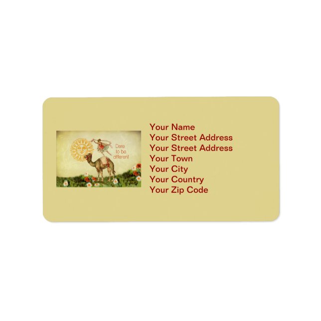 Vintage Ballerina, Flowers, and Camel Collage Label (Front)