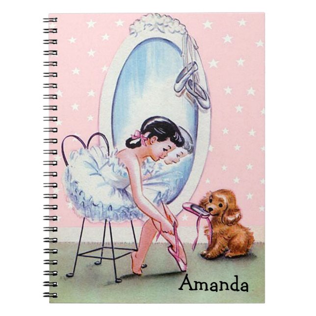 Vintage Ballerina Image Notebook (Front)