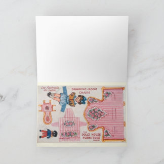 Vintage Ballerina paper doll art Card