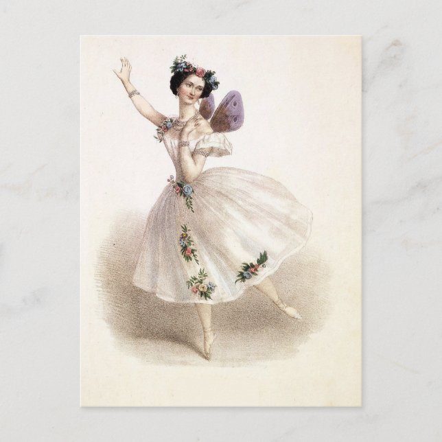 Vintage Ballerina with fairy wings Postcard (Front)