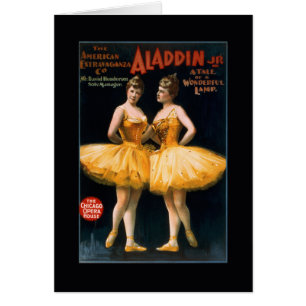 Vintage Ballet Aladdin Dancers Card