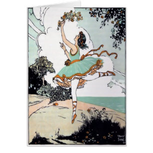 Vintage Ballet Dancer Card