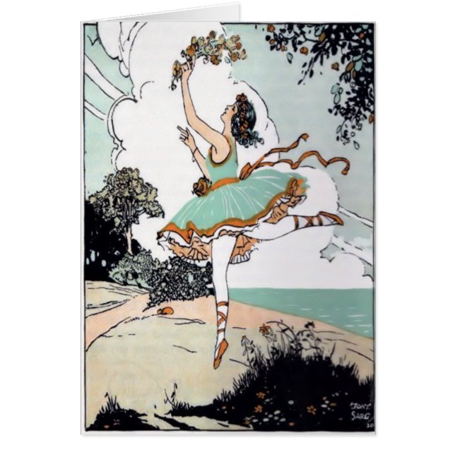 Vintage Ballet Dancer Card (Front)