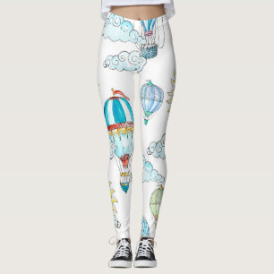 Vintage Balloons: Whimsical Watercolor Seamless. Leggings