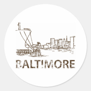 Vintage Baltimore Classic Round Sticker