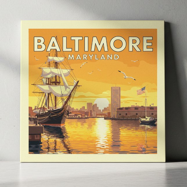 Vintage Baltimore Maryland Ceramic Tile (Creator Uploaded)