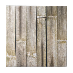 Vintage bamboo fence ceramic tile