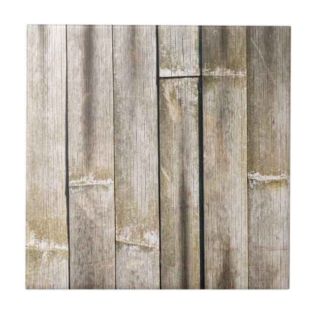 Vintage bamboo fence ceramic tile (Front)