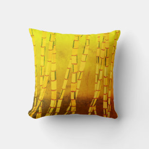 Vintage Bamboo Throw Pillow