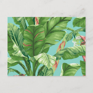 Vintage Banana leaf & flower painting Postcard