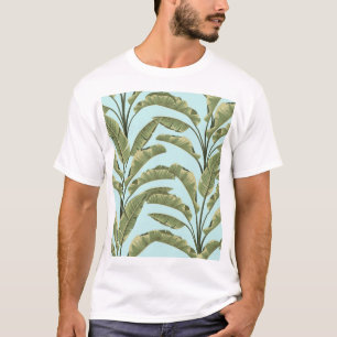 Vintage Banana Leaves: Tropical Seamless. T-Shirt