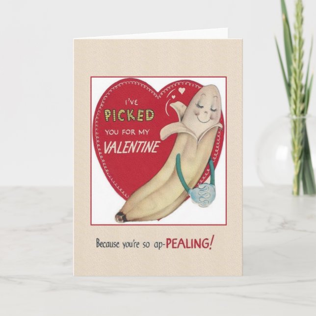 Vintage Banana Valentine Card (Front)