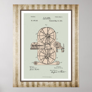 Vintage Band Saw Mill Patent Poster