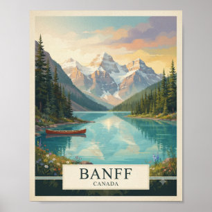 Vintage Banff Canada Travel Poster Lake Louise W