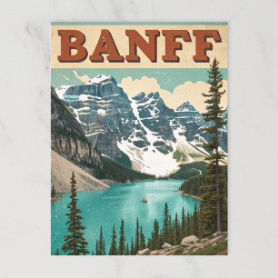 Vintage Banff: Lake Louise & Peaks Postcard