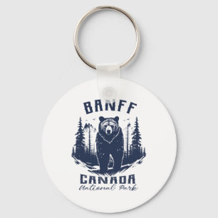 Vintage Banff National Park Canada Souvenir Hiking Key Ring
