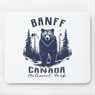 Vintage Banff National Park Canada Souvenir Hiking Mouse Pad