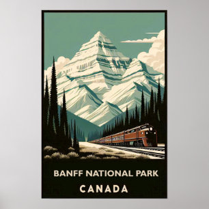 Vintage Banff National Park Canada Travel Poster