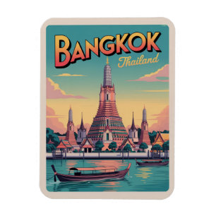 vintage Bangkok city Wat Aru Thailand travel gifts Magnet