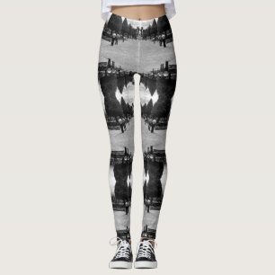 Vintage Bangkok royal palace Entrance Tourists Leggings
