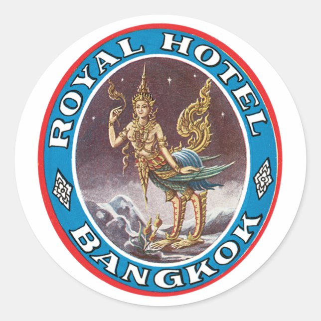 Vintage Bangkok Thailand Classic Round Sticker (Front)