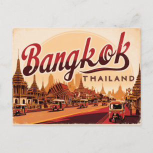 Vintage Bangkok, Thailand Postcard