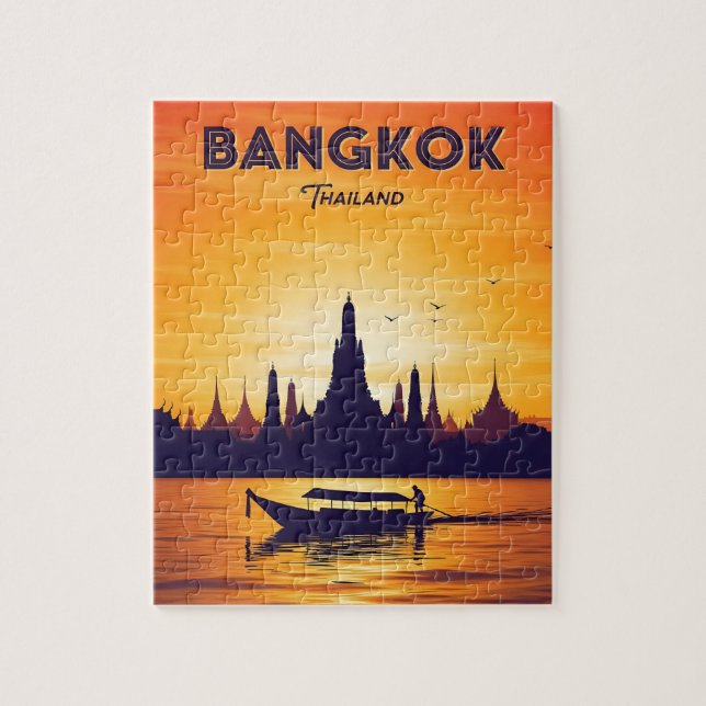 Vintage Bangkok Thailand travel Jigsaw Puzzle (Vertical)