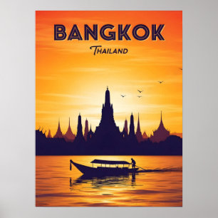 Vintage Bangkok Thailand travel Poster