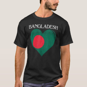 Vintage Bangladesh Flag Heart For Bangladeshi T-Shirt