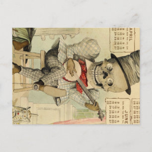 Vintage Banjo Playing Skeleton Postcard