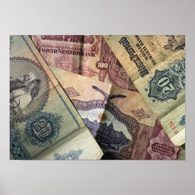Vintage Banknotes Poster (Front)