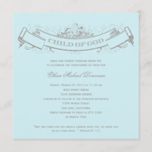 Vintage Banner Baptism/Christening Invitation