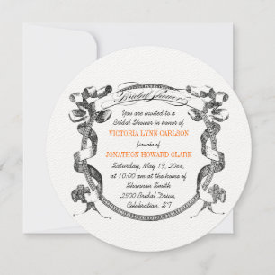 Vintage Banner Flourish Script Bridal Shower Invitation