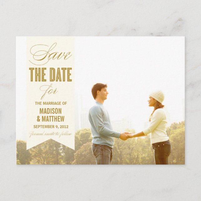 VINTAGE BANNER | SAVE THE DATE ANNOUNCEMENT (Front)