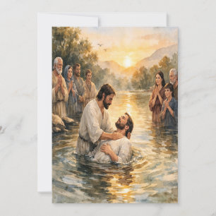 Vintage Baptism Customizable Greeting Card