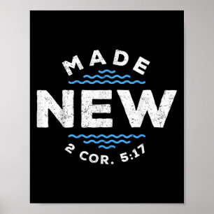 Vintage Baptism Made New In Christ Faith Christian Poster