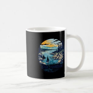 Vintage Bar Harbour Maine Sunset Coastal Cityscape Coffee Mug