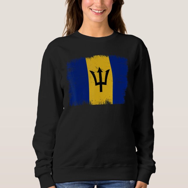 Vintage Barbados Flag Barbadian Independence Day Sweatshirt (Front)