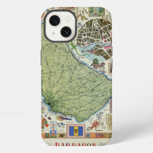 Vintage Barbados Island Map iPhone 13 Case