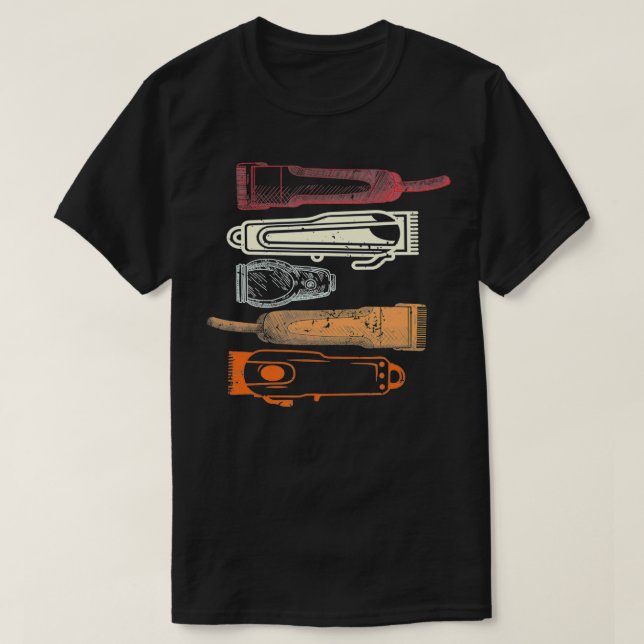 Vintage Barber Gift Hairstylist Retro Hair Clipper T-Shirt (Design Front)