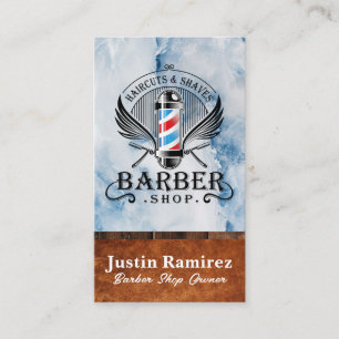 Vintage Barber Pole Haircuts & Shaves Business Card