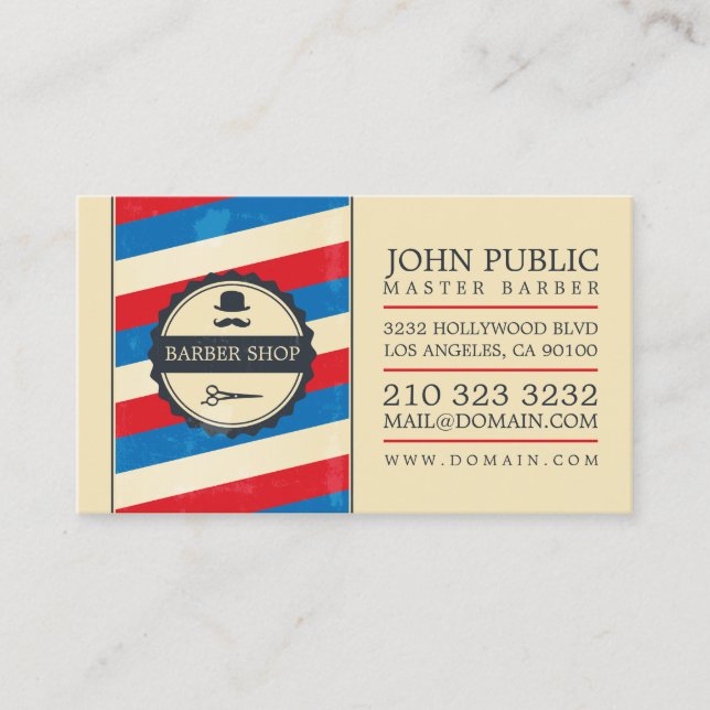 Vintage Barber Shop Business Card (Front)