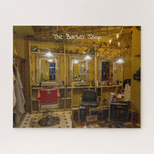 Vintage Barber Shop Scene Jigsaw Puzzle