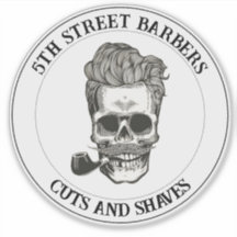 Vintage Barber Skull Logo Customisable