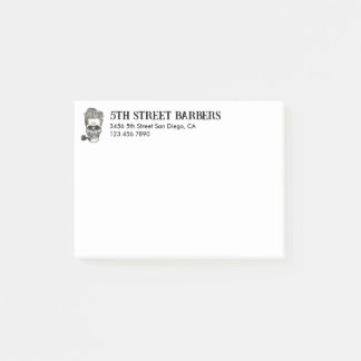 Vintage Barber Skull Logo Customisable Post-it Notes