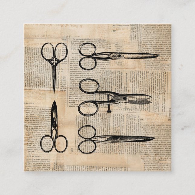 Vintage Barbers Shears Antique Scissors Enclosure Card (Front)