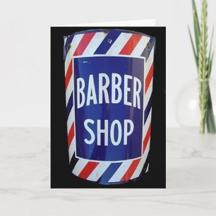 Vintage barbershop sign card