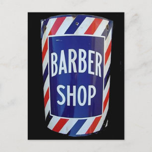 Vintage barbershop sign postcard