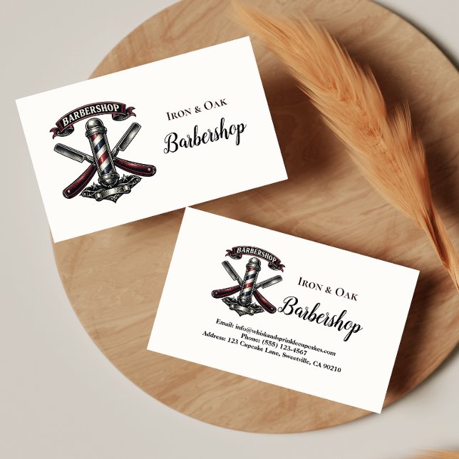 Vintage Barbershop Tools Pattern Business Card (Creator Uploaded)