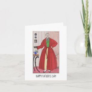 Vintage Barbier Man Robe Happy Father's Day Card